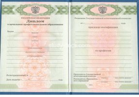 Диплом училища 2010 в Череповце